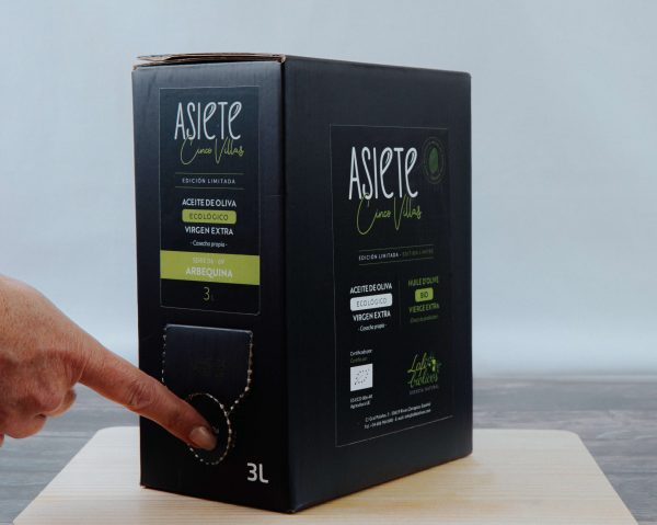 Aceite de Oliva Virgen Extra ecológico: Arbequina. Caja de 6x3 litros. - Imagen 2